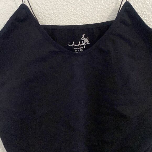 Free People- intimately- thin strapped black crop top -size medium/large - Picture 2 of 5